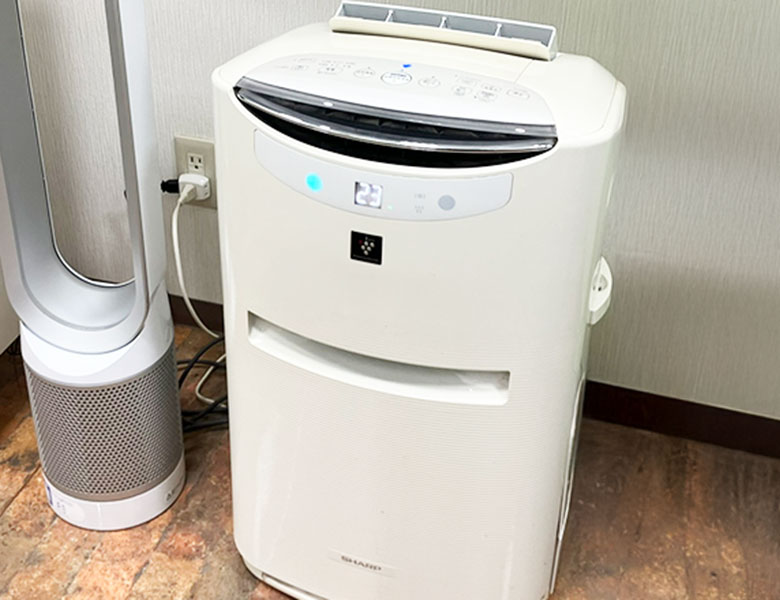 八千代緑が丘駅より徒歩1分の歯医者、公園都市プラザわかば歯科の空気清浄機